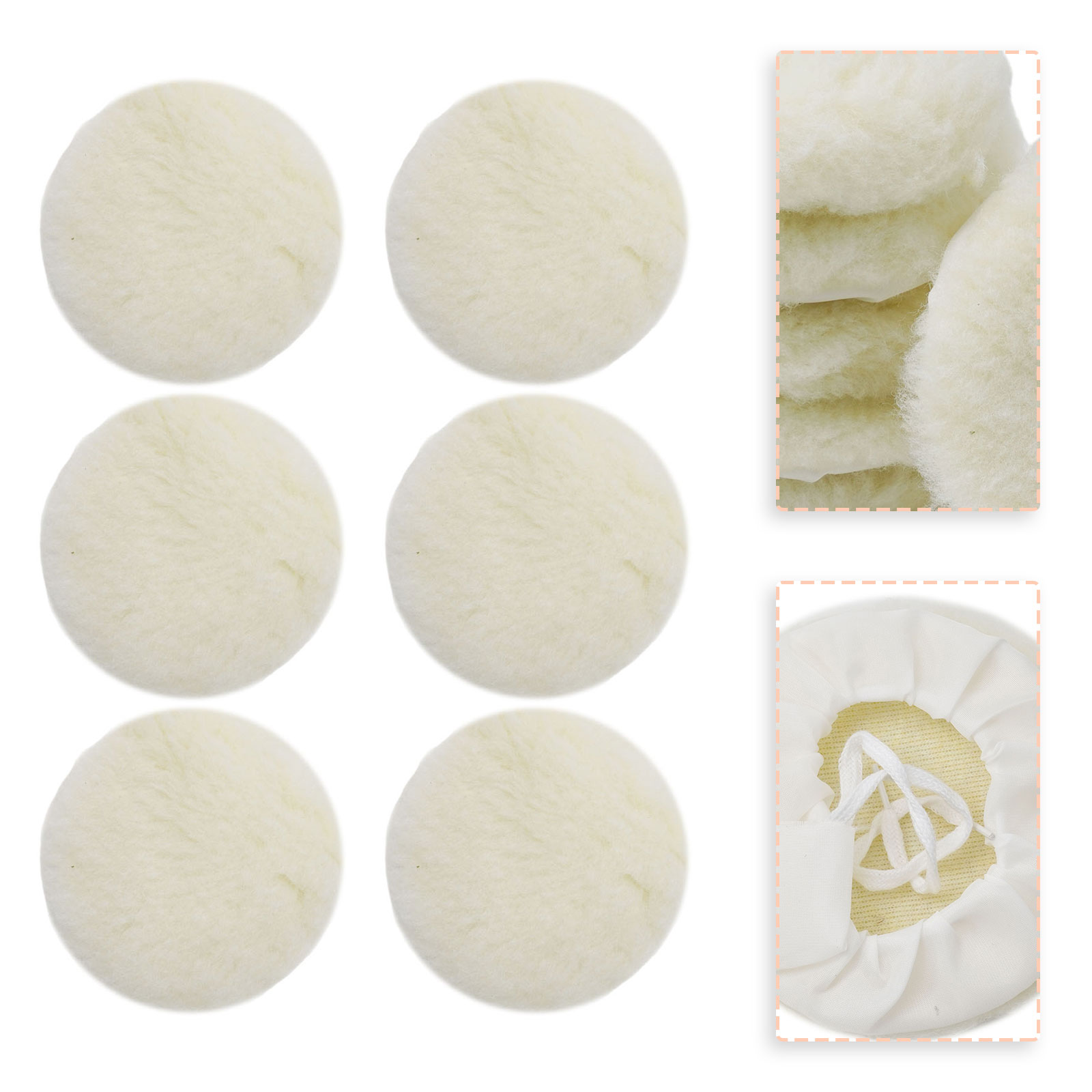 Polish Pad Set Buffer - Parlatma Pedleri Seti 125mm Tampon Kuzu